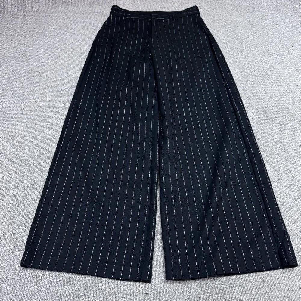 Gap Pants Black Pinstripe Pockets Women’s Size 4 Petite - Picture 5 of 12